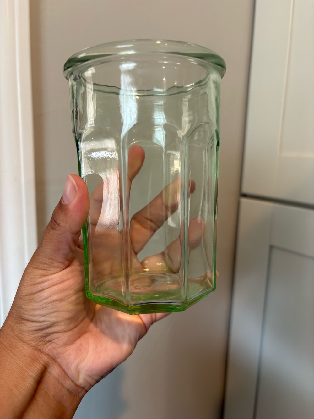 Vintage Anchor Hocking Green Glass Tumbler EUC Cottagecore
